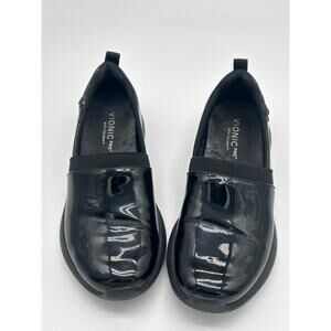 Vionic Pro Fiona Slip Resistant Shoes Womens 7.5 Black Patent VioGrip Work